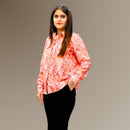 Peach Floral Print Shirt