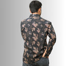 Men's Black Paisley Print Shirt | Cotton Evening Wear