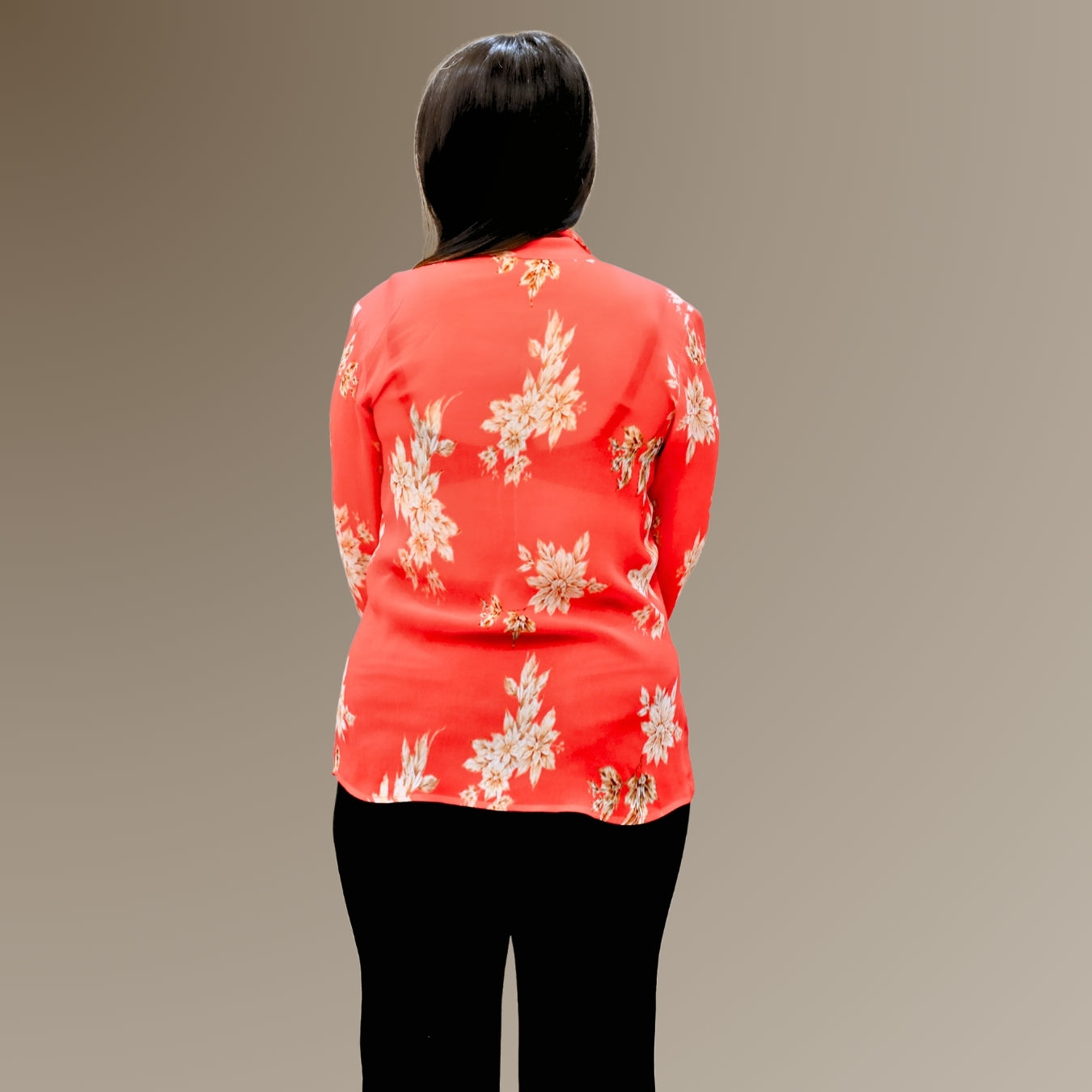 Flower Printed Red Shirt for Women