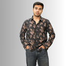 Men's Black Paisley Print Shirt | Cotton Evening Wear