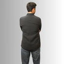 Black Crane Print Shirt Men's | Architectural White Motifs