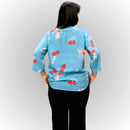 Women's Sky Blue Abstract Print Shirt | Viscose Top