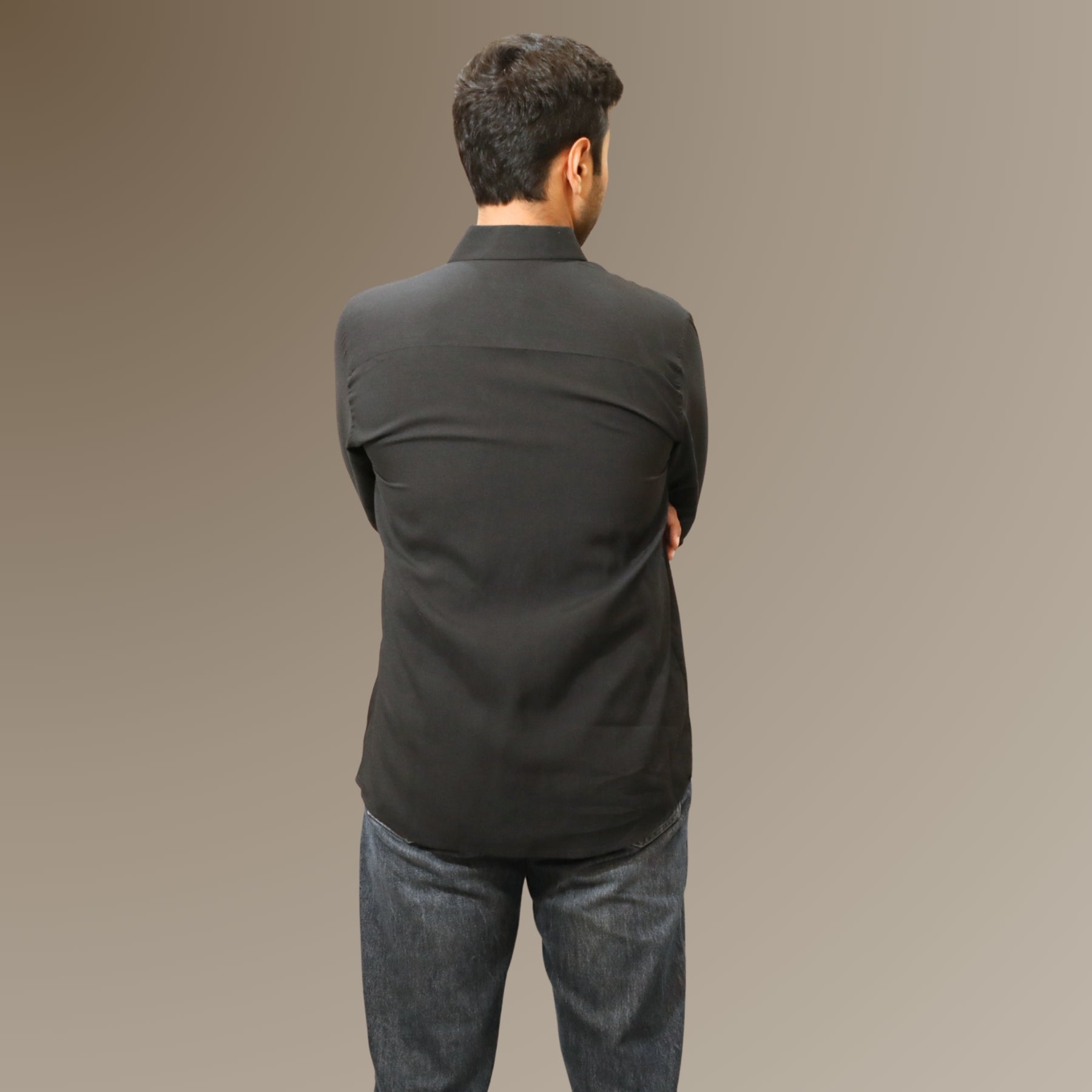 Black Crane Motif Shirt