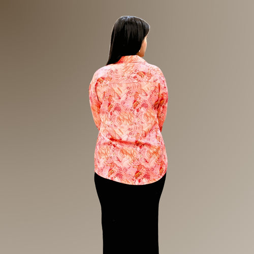Peach Floral Print Shirt