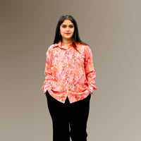 Peach Floral Print Shirt